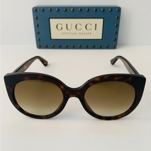 Gucci GG0325S 002 Women Cat-eye Sunglasses in Havana Frame W/brown Gradient Lens - Picture 5 of 14